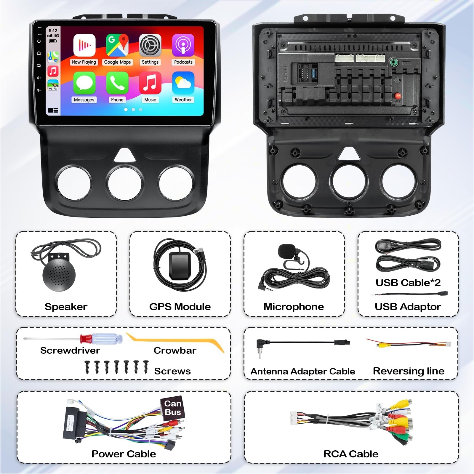 Car Radio Upgrade for Dodge RAM 1500 2500 3500 2013 2014 2015 2016 2017 2018 …