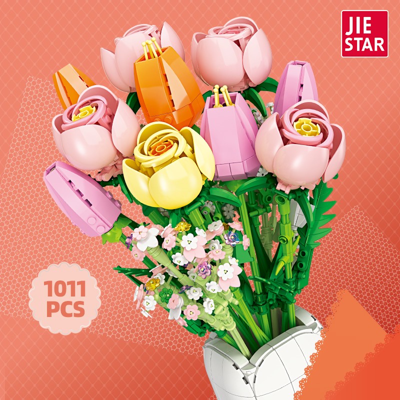 Powder Snow Mountain Bouquet Building Block Set Creative Toy for Kids