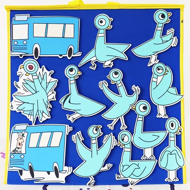 Pigeon Felt Story Set, Flannel Board Storytelling Activity for Preschool Kids