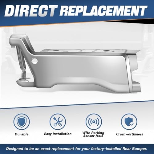 23-26 Ford F250 F350 F450 Rear Bumper End Cap Chrome Left Driver w/Sensor Holes