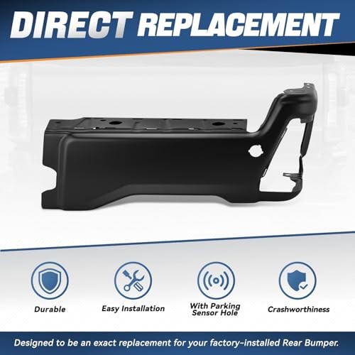 23-26 Ford F250 F350 F450 Rear Bumper End Cap Black Right w/Sensor Hole