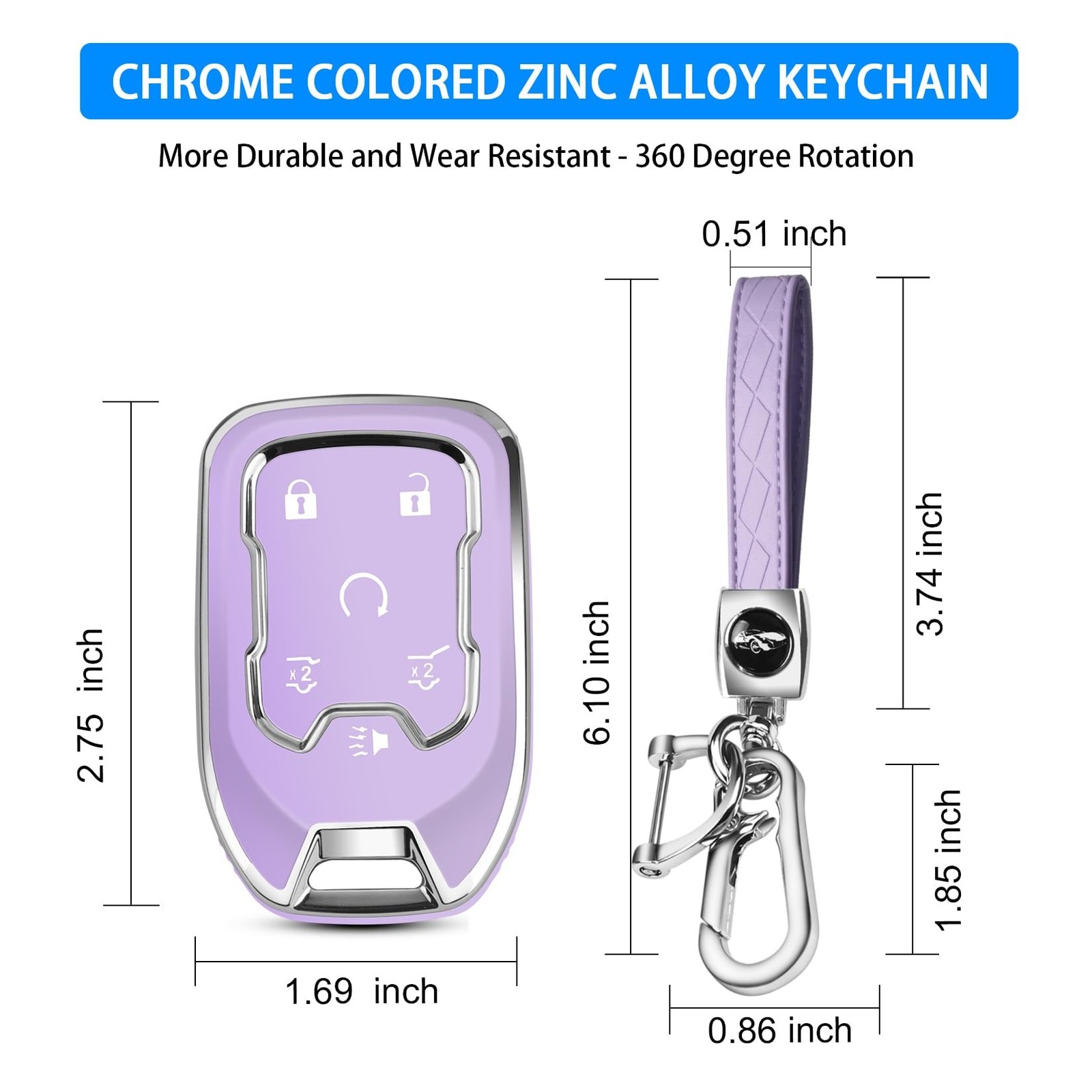 QBUC for Chevy Key Fob Cover, Key Fob Case for Suburban Tahoe, GMC, Sierra 15…
