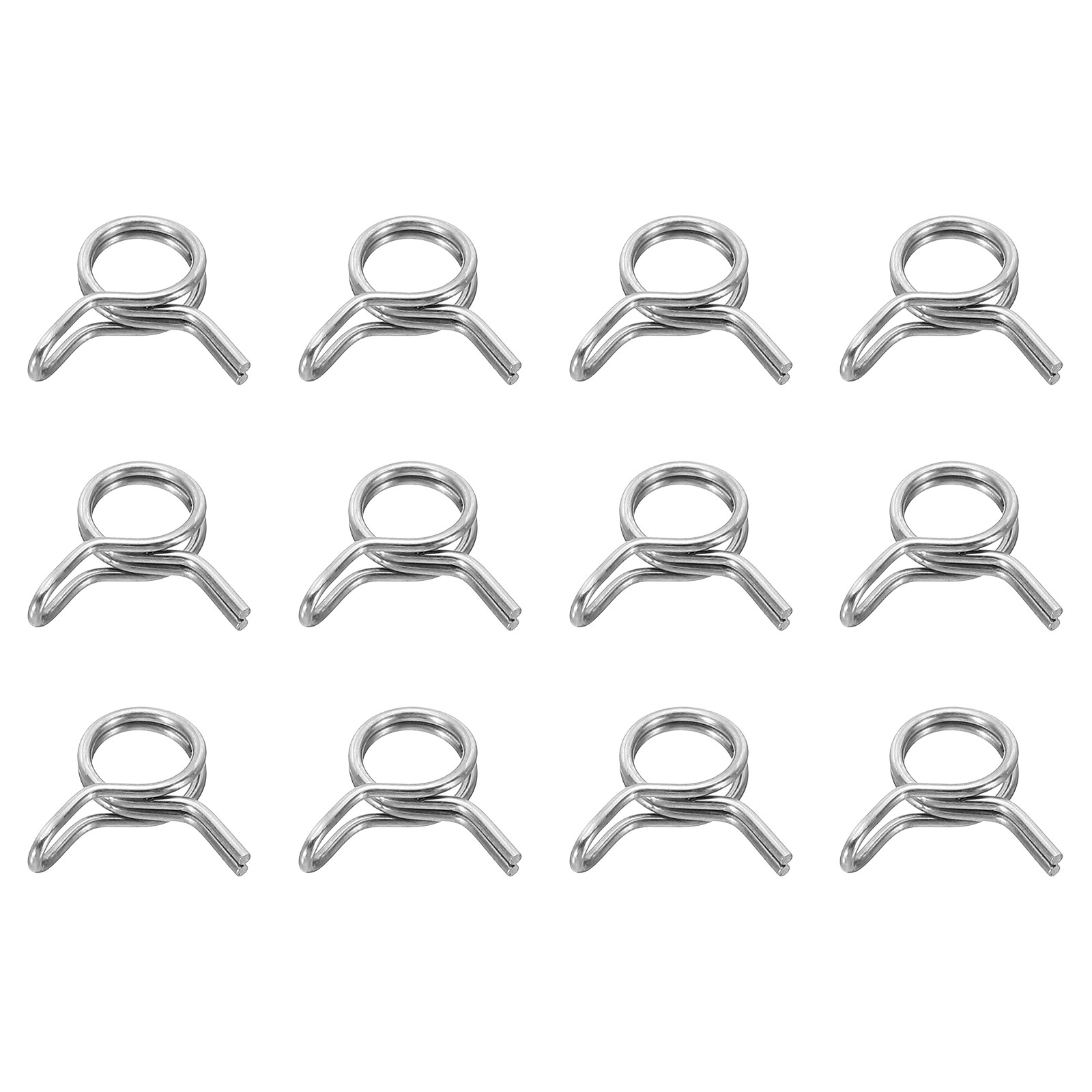 12Pcs 5.5mm ID 5.5-6.8mm OD Double Wire Spring Hose Clamp Spring Clips Clamps