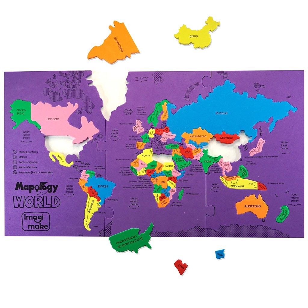 Mapology World Map & Its Countries- Learning Aid & Educational Toy JigSaw Puzzle