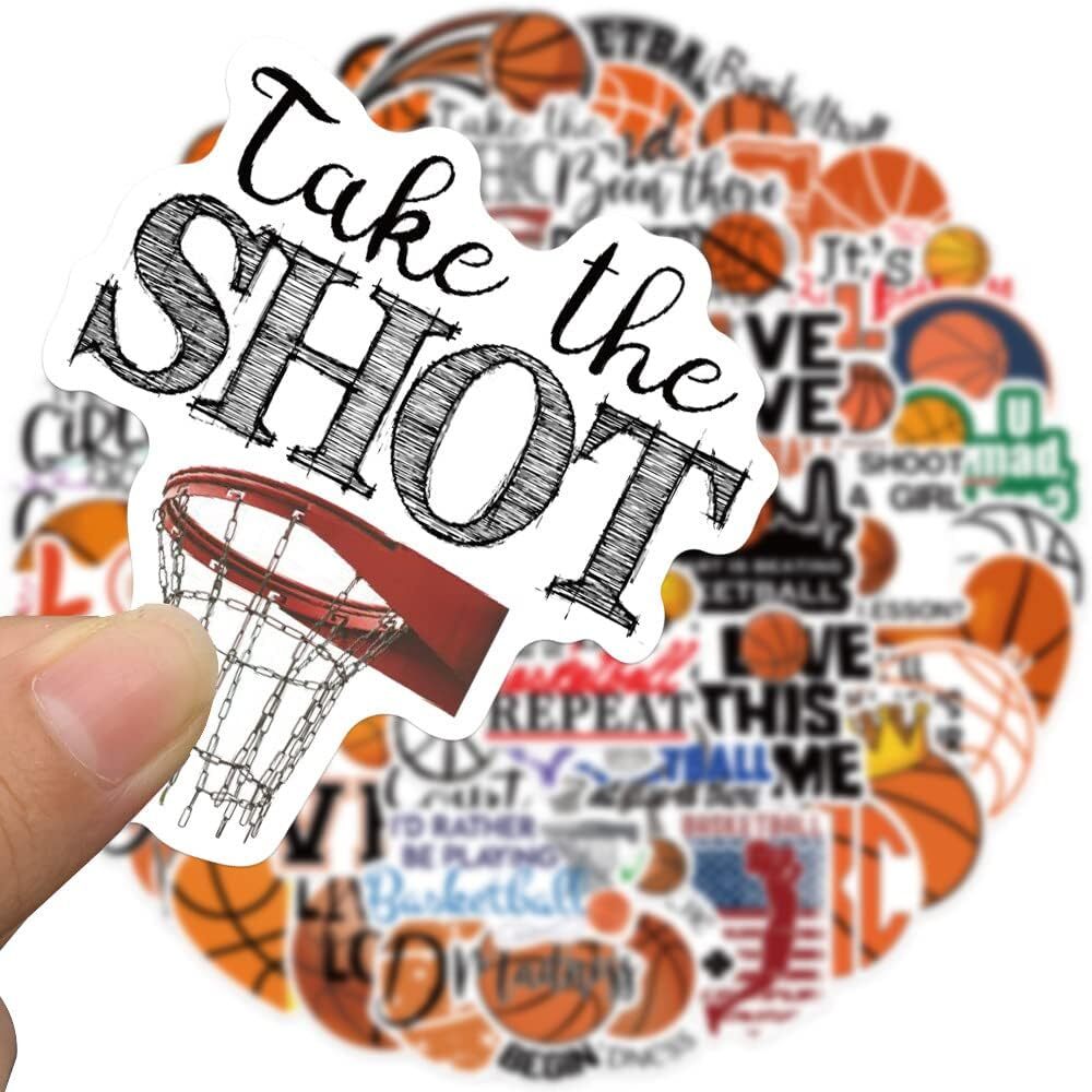 50Pcs Basketball Sticker for Adults Vinyl Waterproof for Water Bottles,Laptop,