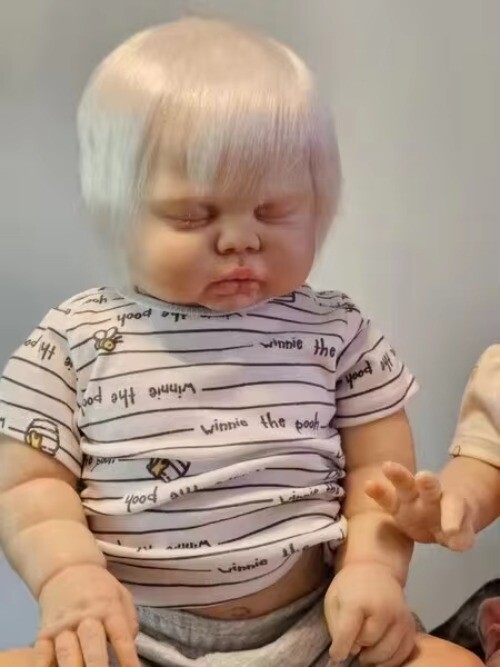 25inch Hand-Rooted Hair Pickle Reborn Baby Doll With Toddler Bebe without belly