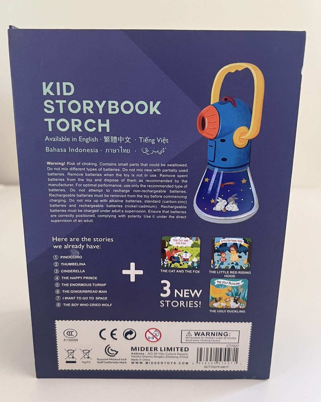 Kids Mideer Storybook Torch Projector Kaleidoscope Light Up Baby Learning Toys