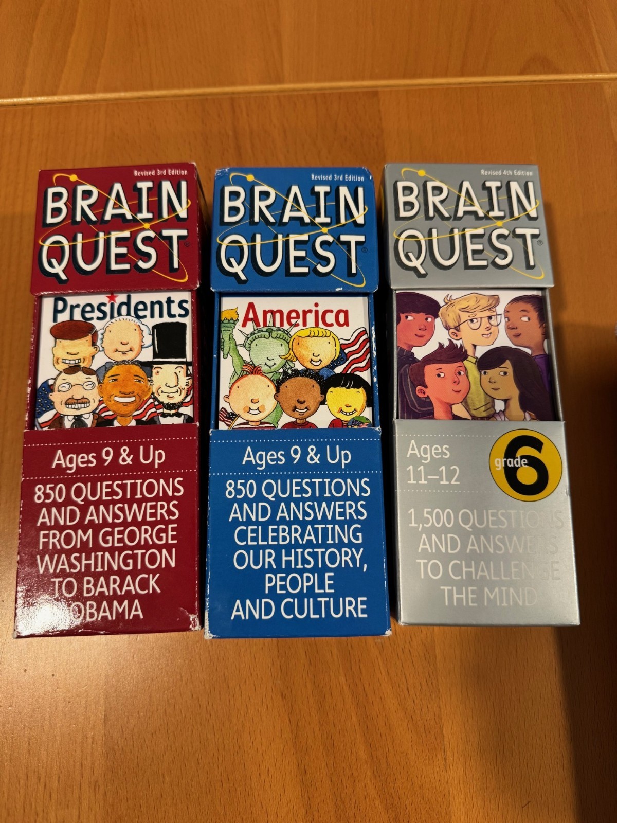 brain quest smart cards – 3 packs – Grade 6, America, and Presidents