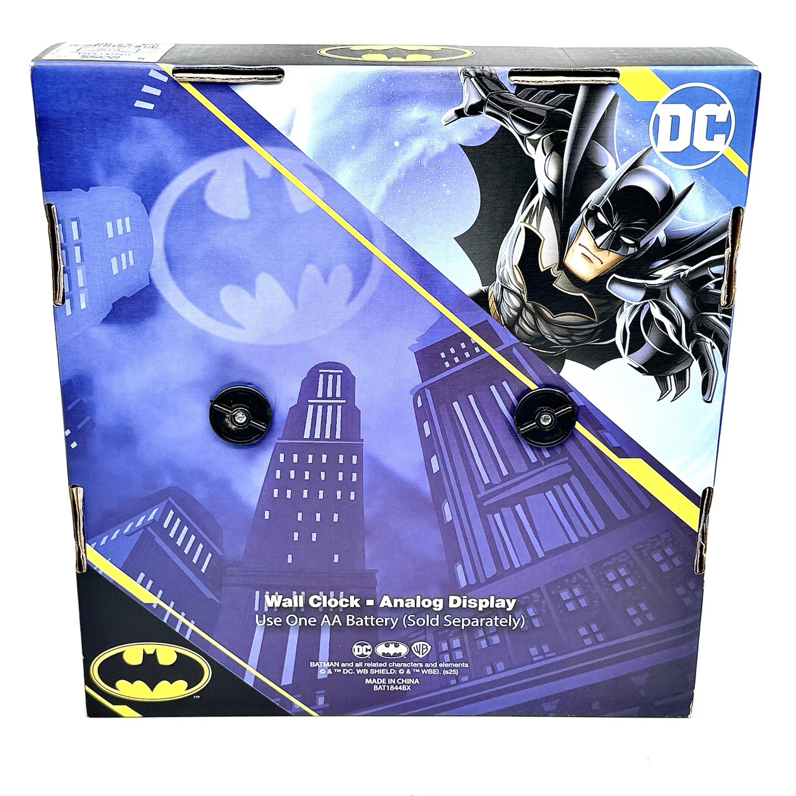 Licensed New DC BATMAN 25cm Round Wall Clock Kids Bedroom Decor Learning Time