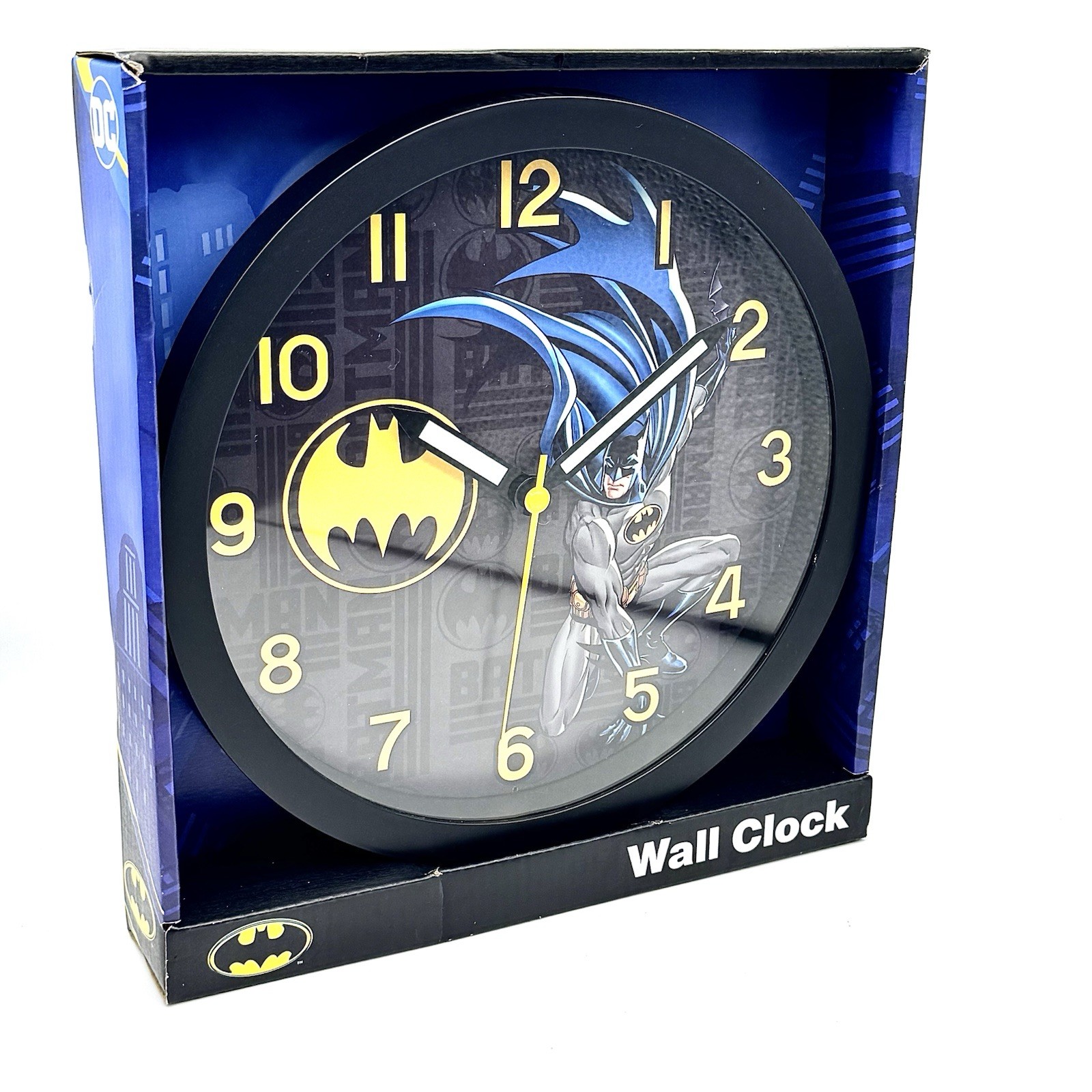 Licensed New DC BATMAN 25cm Round Wall Clock Kids Bedroom Decor Learning Time