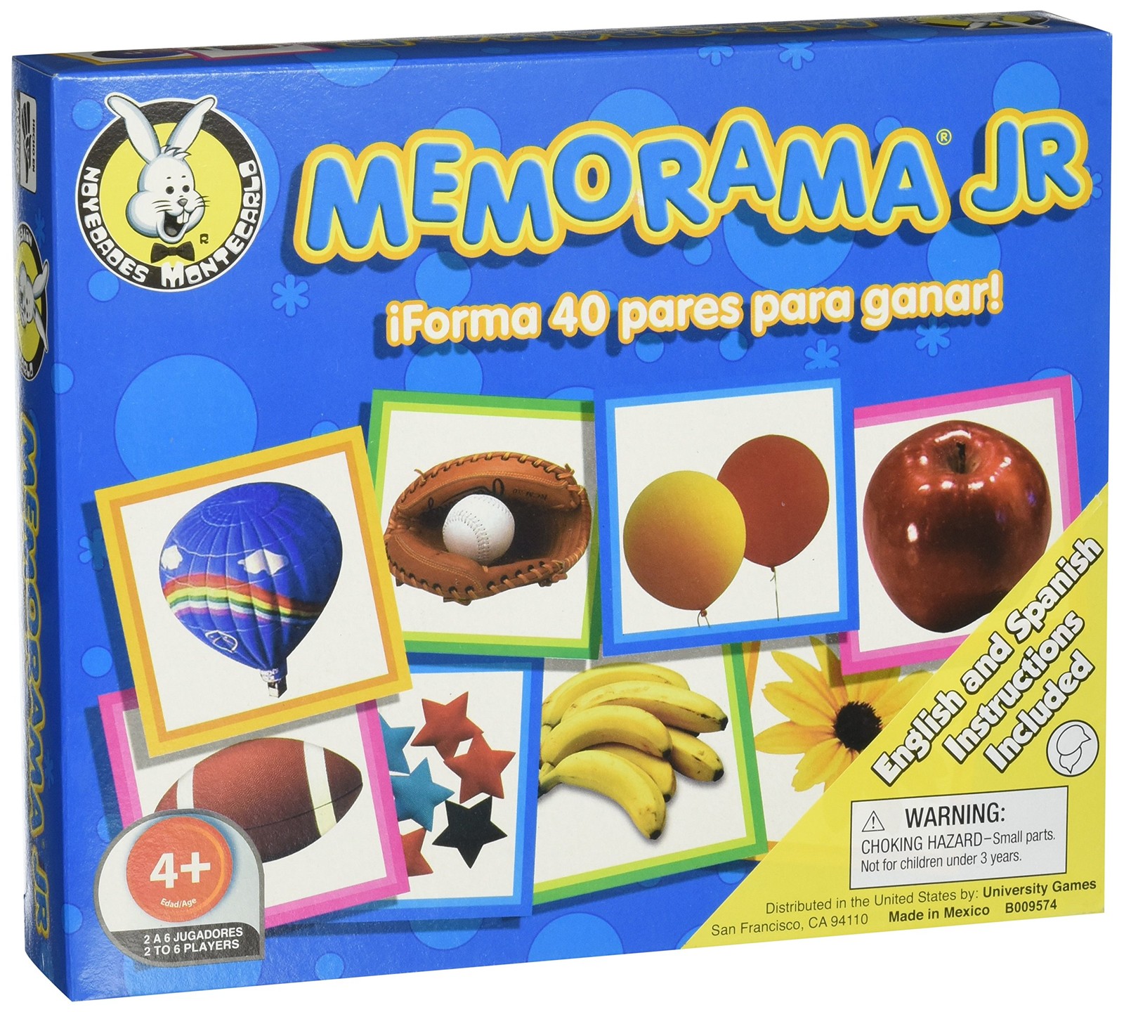 Memorama Junior Matching Game Spanish English Preschool Fun Cards 40 Pieces