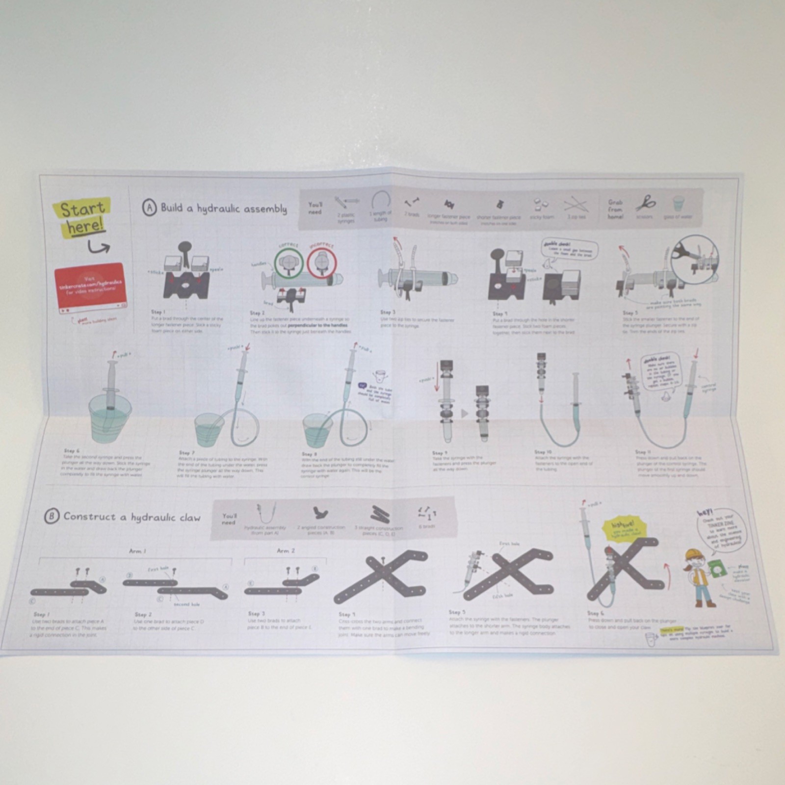 Hydraulic Claw STEM Educational Kit for Kids Science KiwiCo Tinker Crate