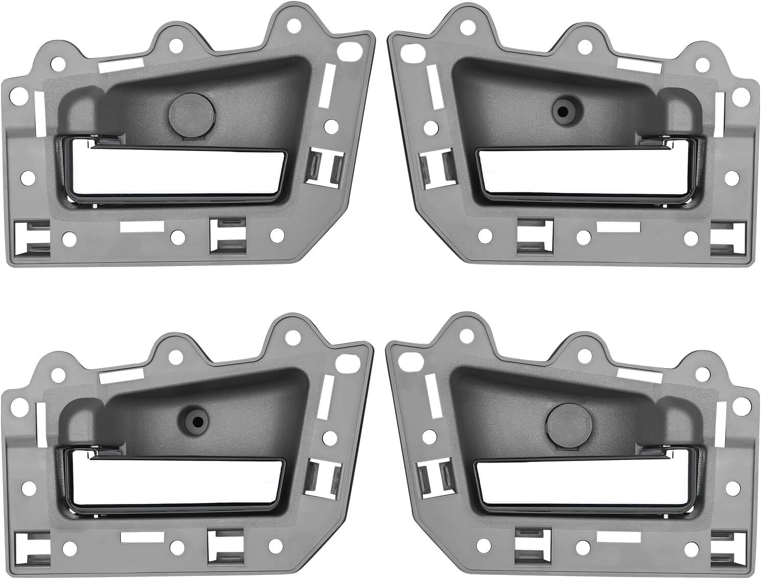 4pcs Interior Door Handle Front/Rear Left and Right Side Gray Chrome Compatible