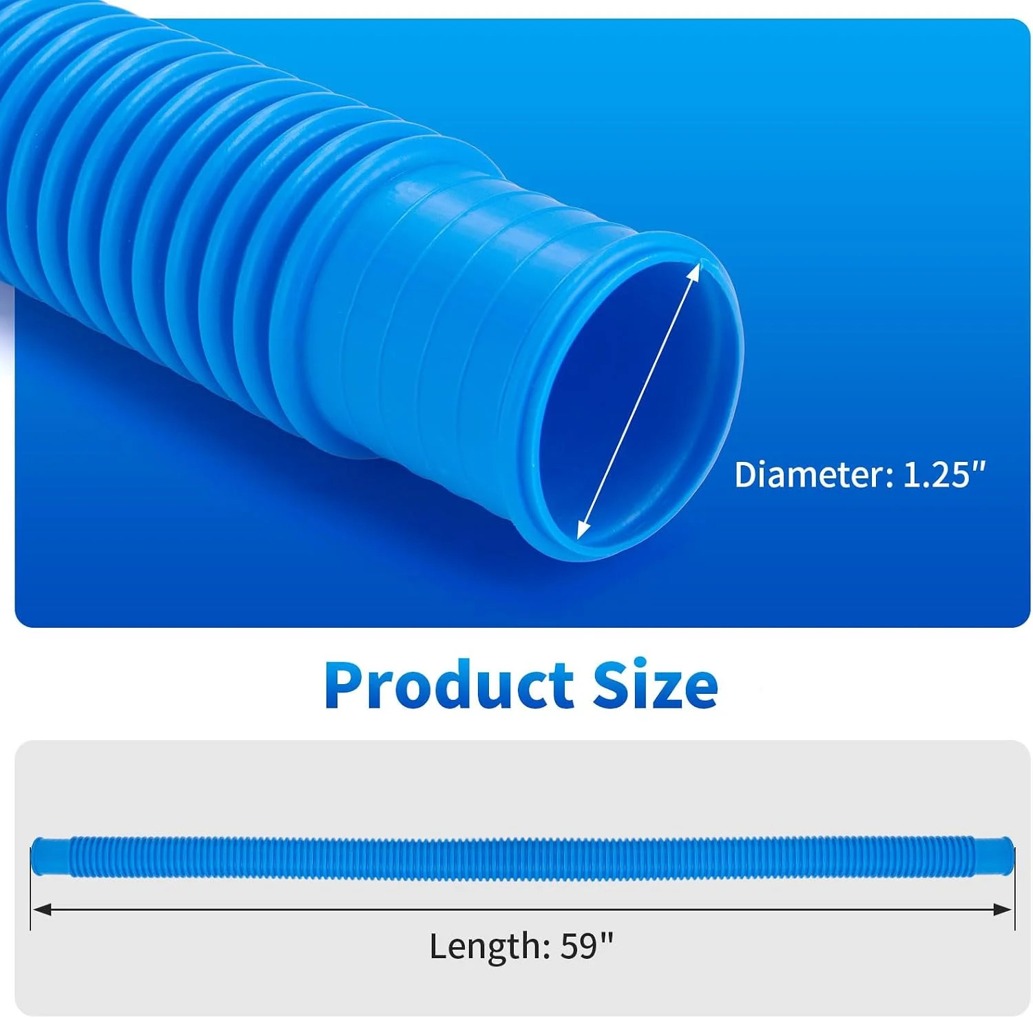 1.25 x 59 Inch Pool Hoses for Above Ground Pools,Pool Filter Pump Hoses,Compatib