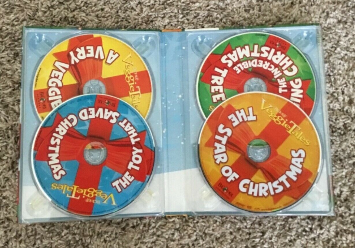 Veggie Tales-7 DVD-Beans Easter Carol Holiday Pack Jonah Pirates Sweetpea Beauty