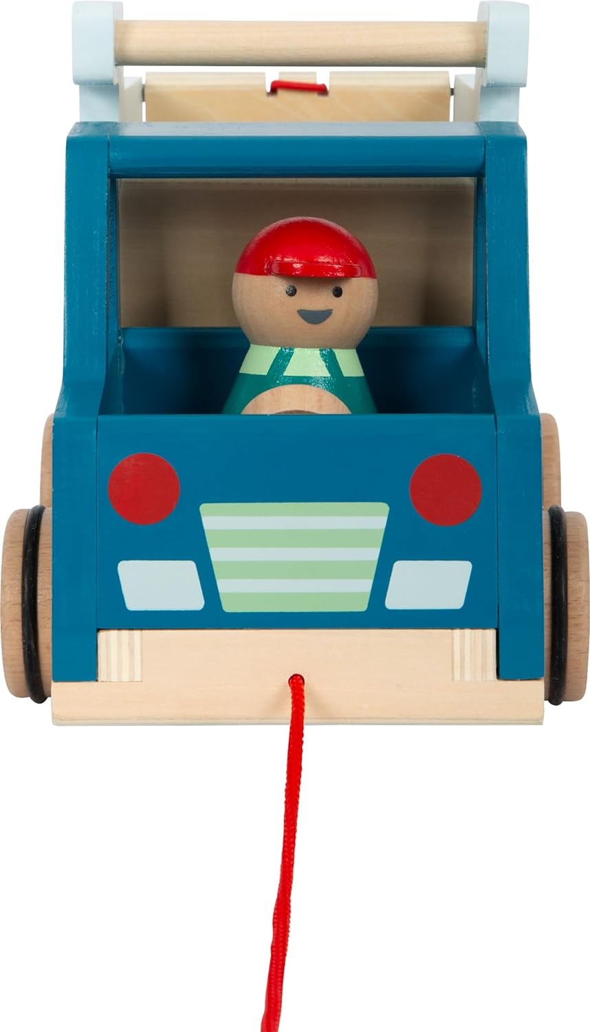 small foot Pull-Along Dump Truck Made of Wood, Motor Skills Toy and Baby Walker,