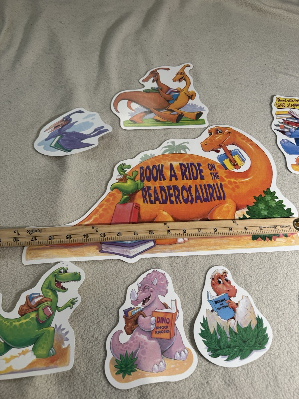 Vintage 90s Dinosaur Classroom School Bulletin Board Reading Books Nostalgia