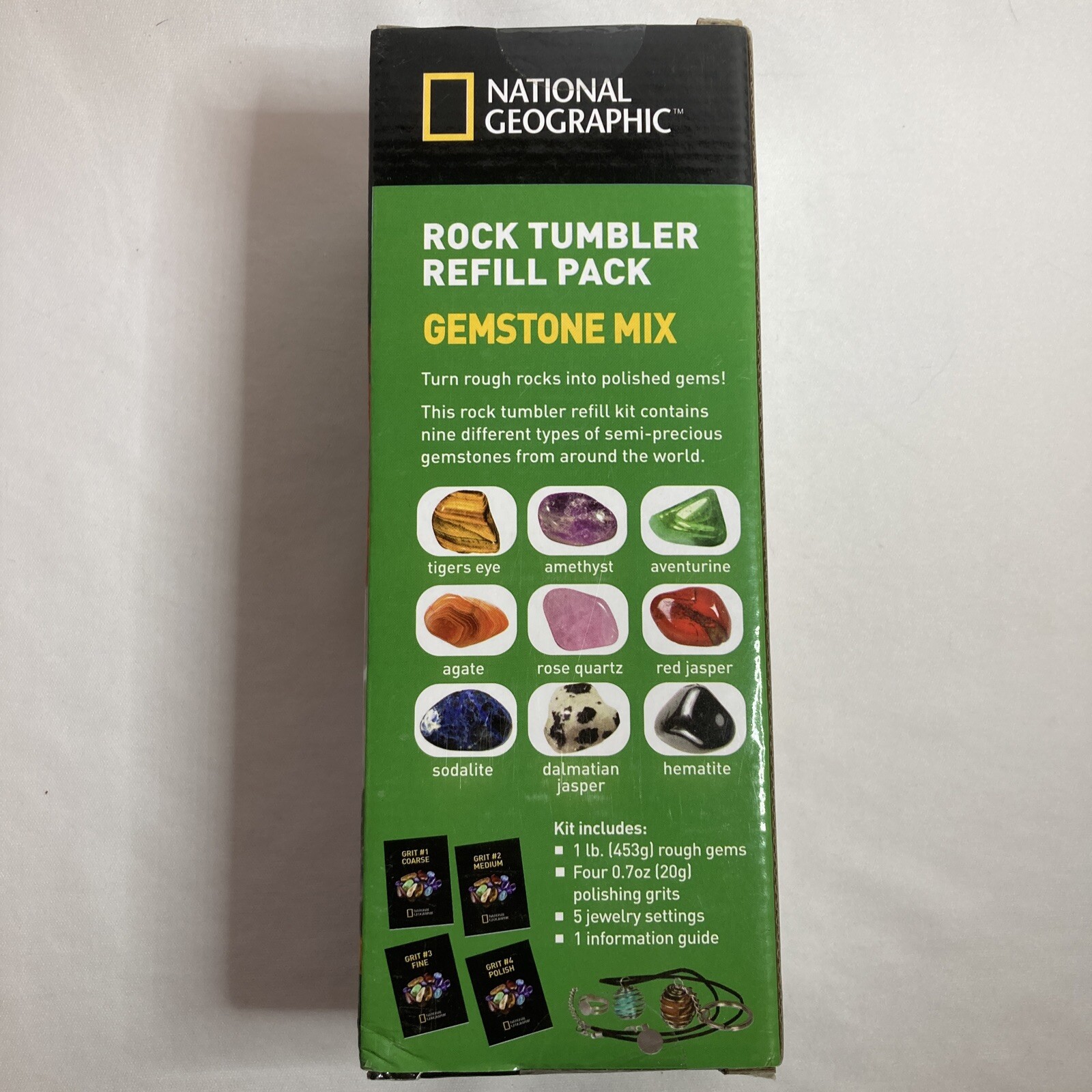 NATIONAL GEOGRAPHIC Rock Tumbler Refill Kit Gemstone Mix of 9 varieties NEW