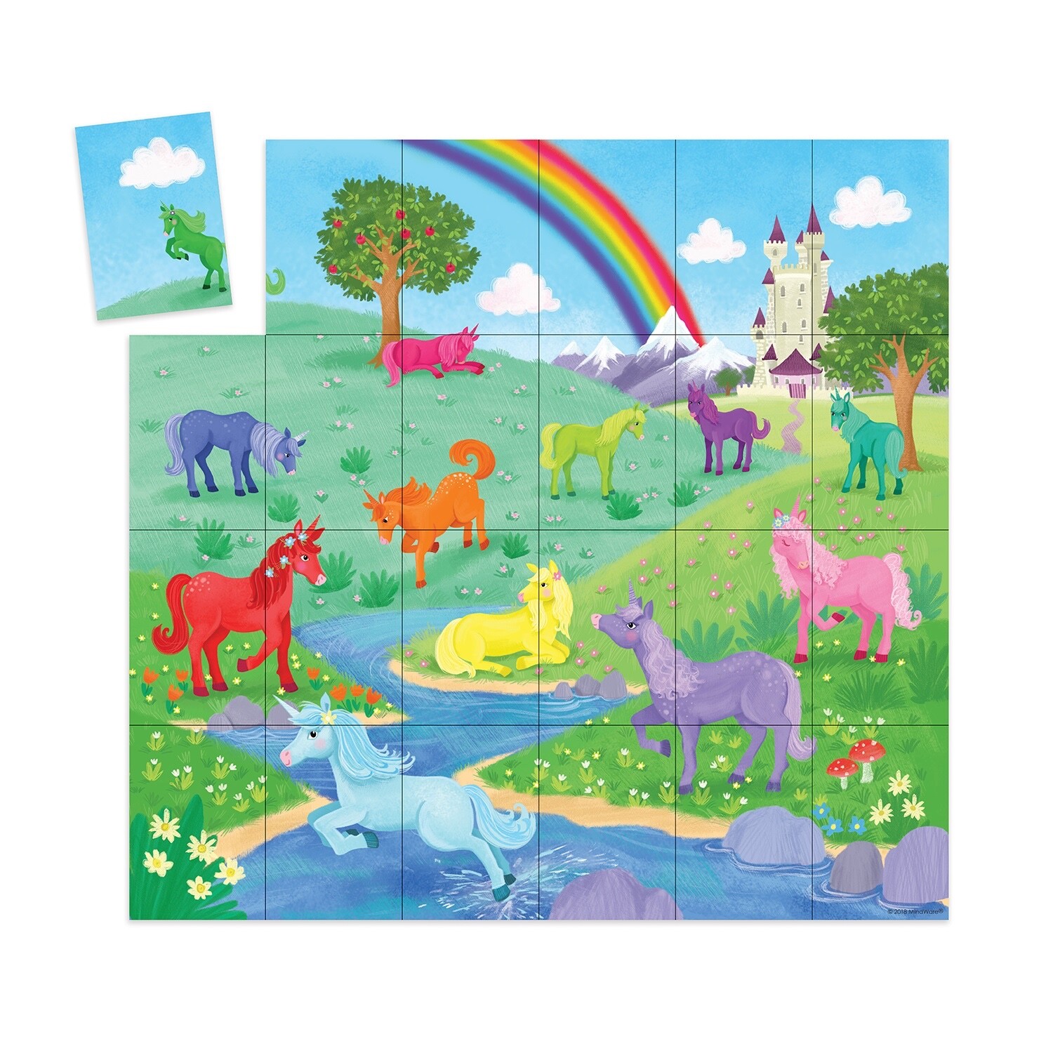 Match Up Game & Puzzle, UNICORNS theme – learning colours by Peaceable Kingdom