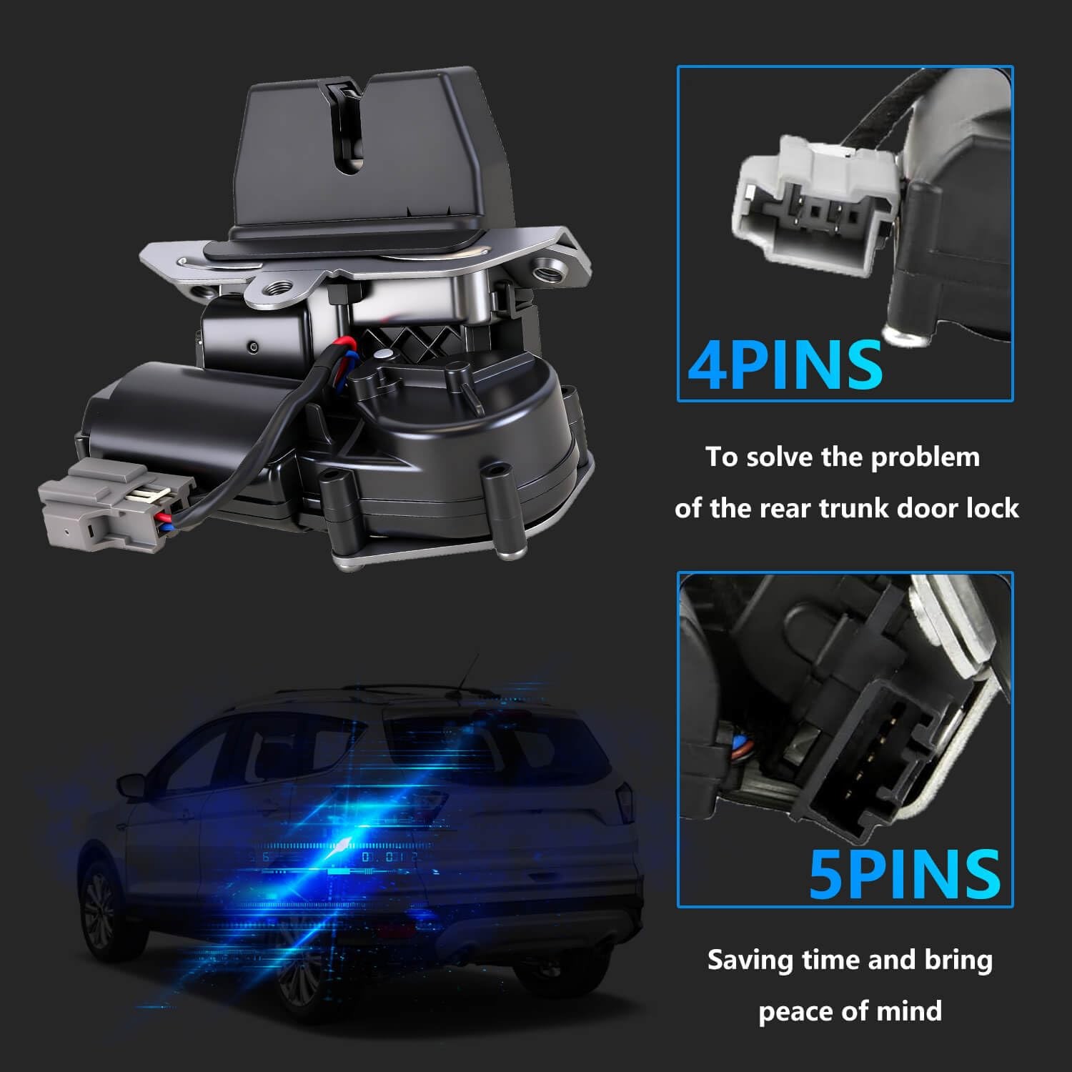 Liftgate Hatch Lock Latch Actuator, Compatible for Ford Escape 2017-2019 Tail…