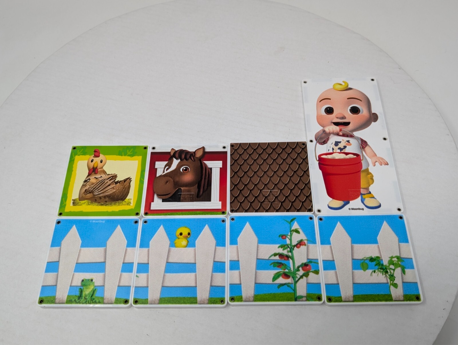 8x CoComelon Farmyard Songs Magna Tiles Lot (Incomplete – All Pieces Shown)