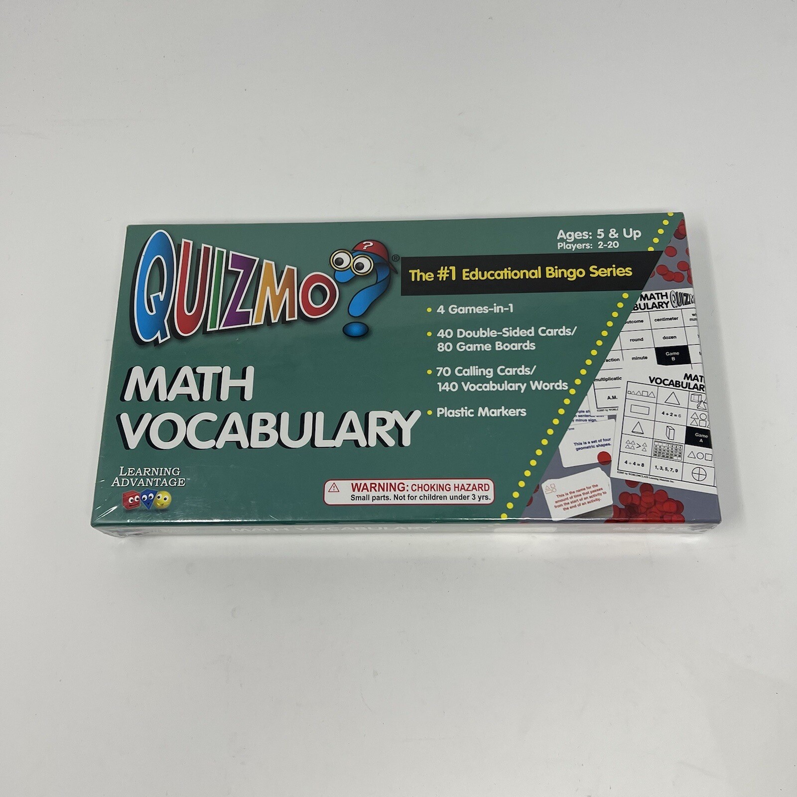 QUIZMO Math Vocabulary Math Bingo Games for Kids Homeschool After school NEW