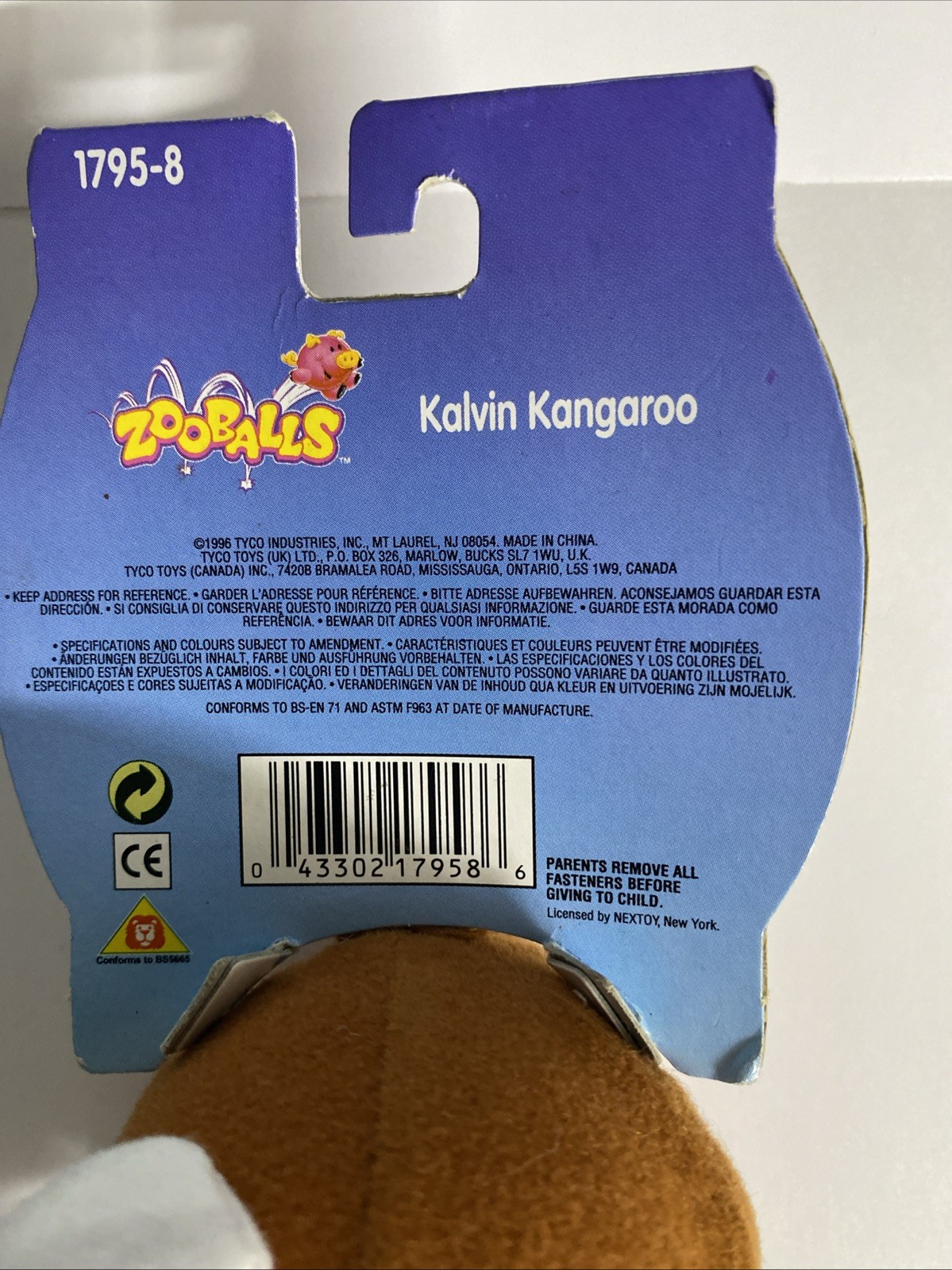 Vintage 1996 Kalvin Kangaroo Assorted Tyco Industries Inc ZOOBALLS W/ Tags
