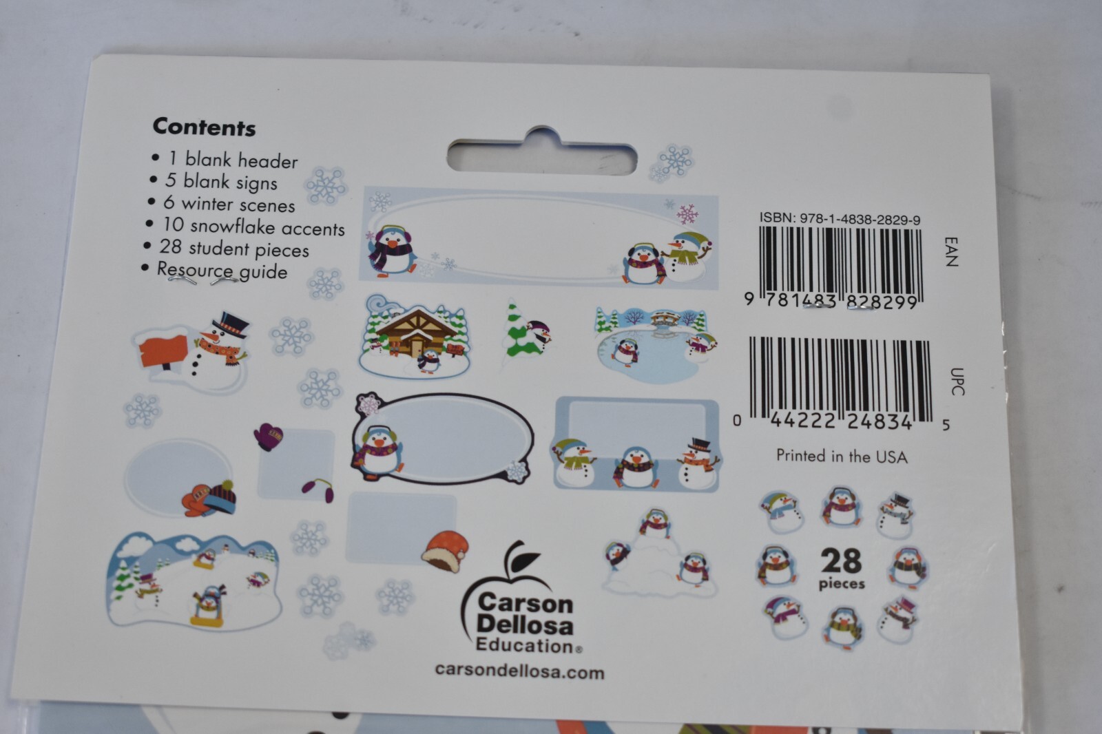 Lot of 6 Carson Dellosa Winter Mini Bulletin Board Set Multicolor Classroom Kit