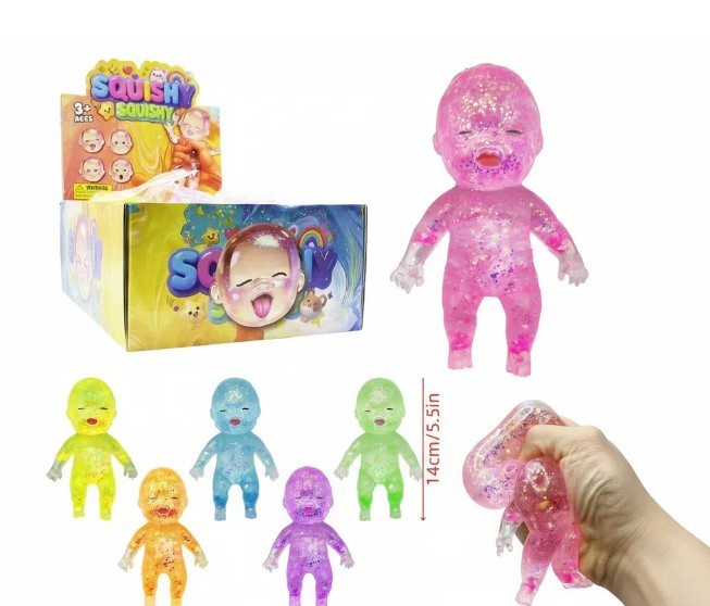Sugar Baby Glitter squeeze squishy interchangeable faces glitter filled