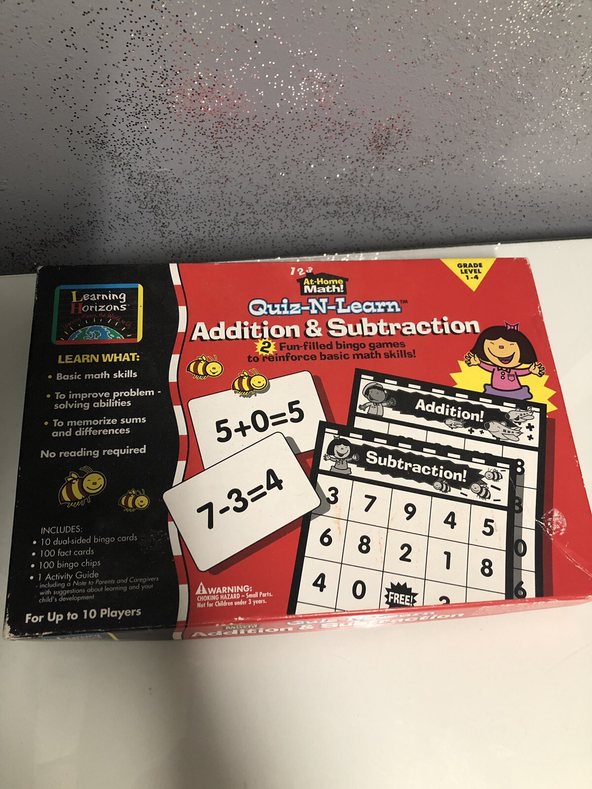Math Bingo ADDITION & SUBTRACTION Grades 1-4 LEARNING HORIZONS Quiz-N-Learn TEST