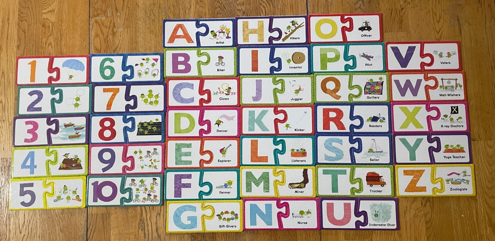 Scholastic LMNO Peas Matching Puzzle Pairs Alphabet Numbers 72 Pieces w/Book