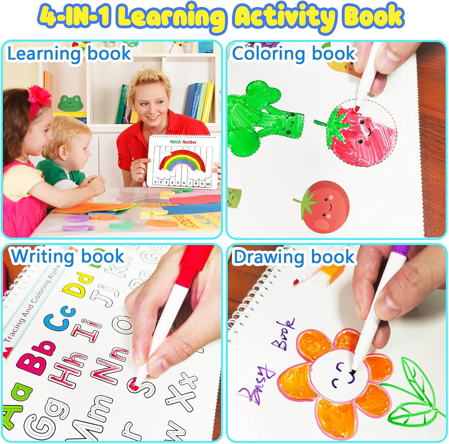 Montessori Preschool Learning Activities Busy Book – Workbook Activity Binder /