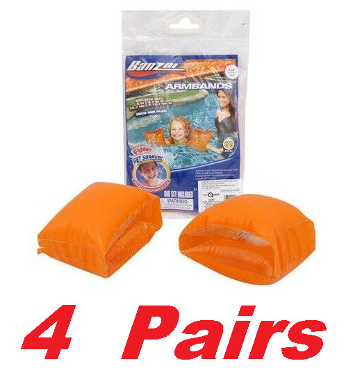 Banzai Kid’s Arm Band Swim Floats Safety Swimming Pool Float (4 PAIRS) NEW