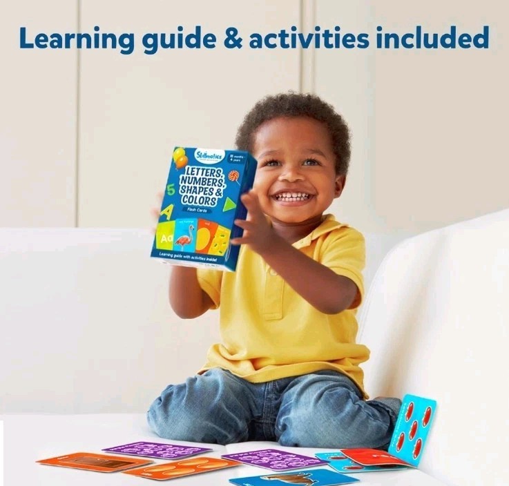 Skillmatics Thick Flash Cards for Toddlers – Letters, Numbers, Shapes & Colors