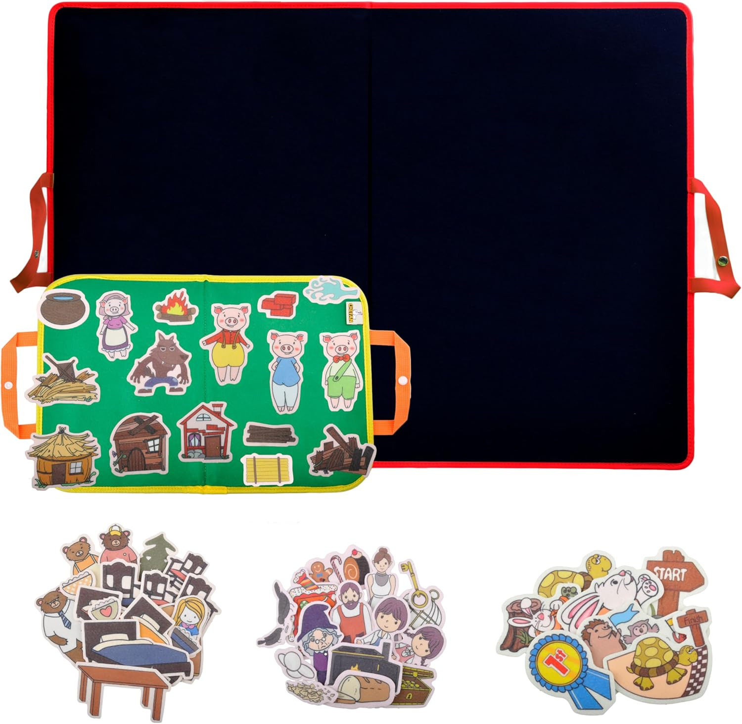 Felt/Flannel Board Story Set of 4 and Large Felt Flannel Board