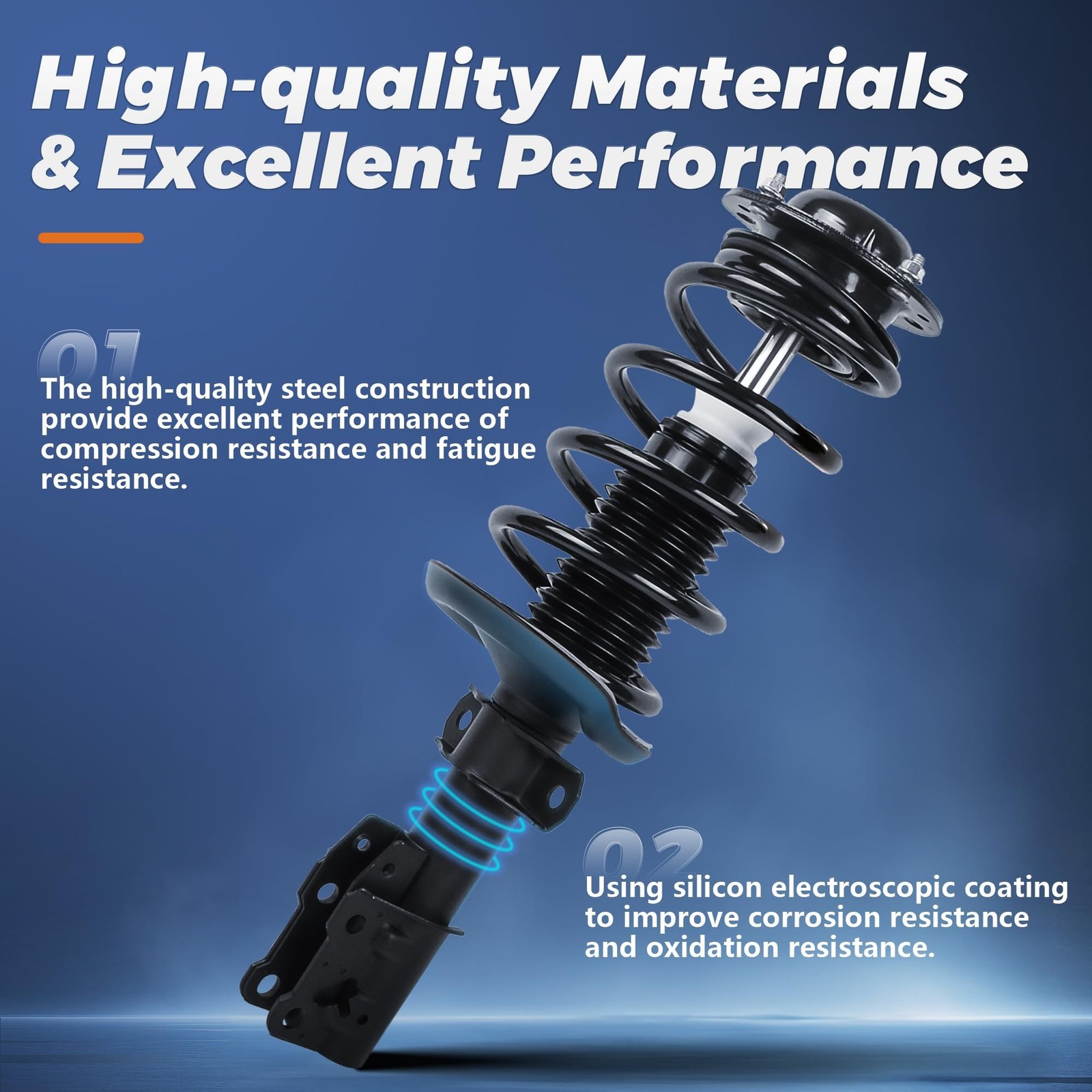 KUIPERAUTO 172599R 172599L Complete Rear Struts Coil Spring Assembly Compatib…