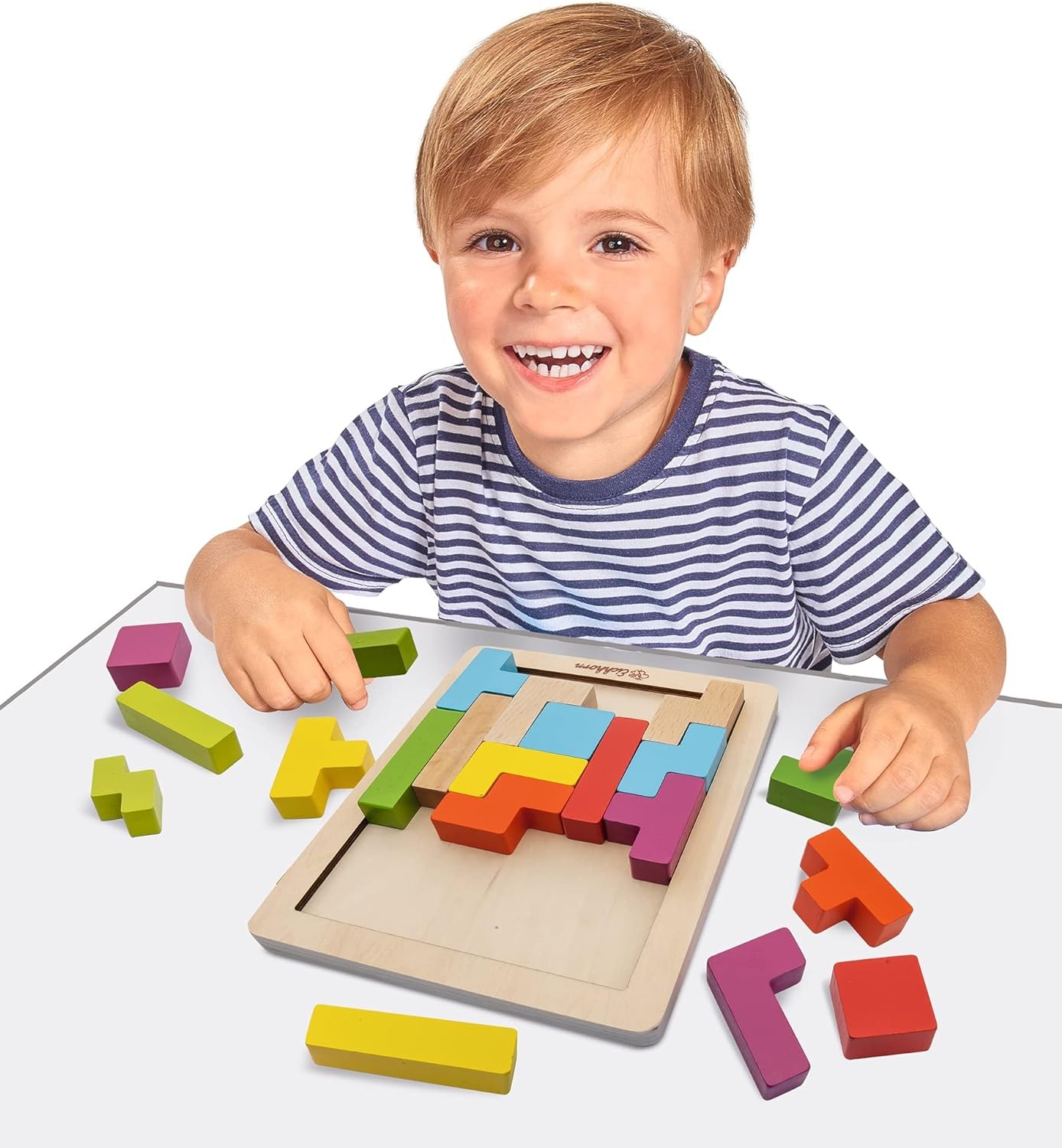 Eichhorn – Colourful Shape Game, Skill Game with 20 Stones in 5 Shapes, 21 Piece