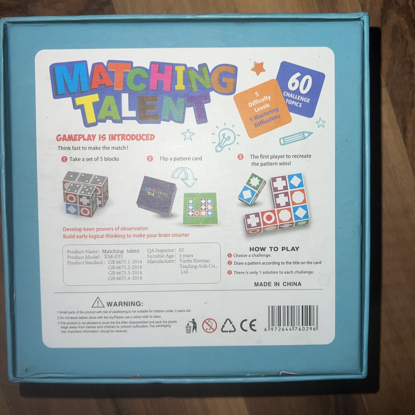 Matching Talent Preschool Puzzle Game Educational 3+ Developing Eye Hand *Great*