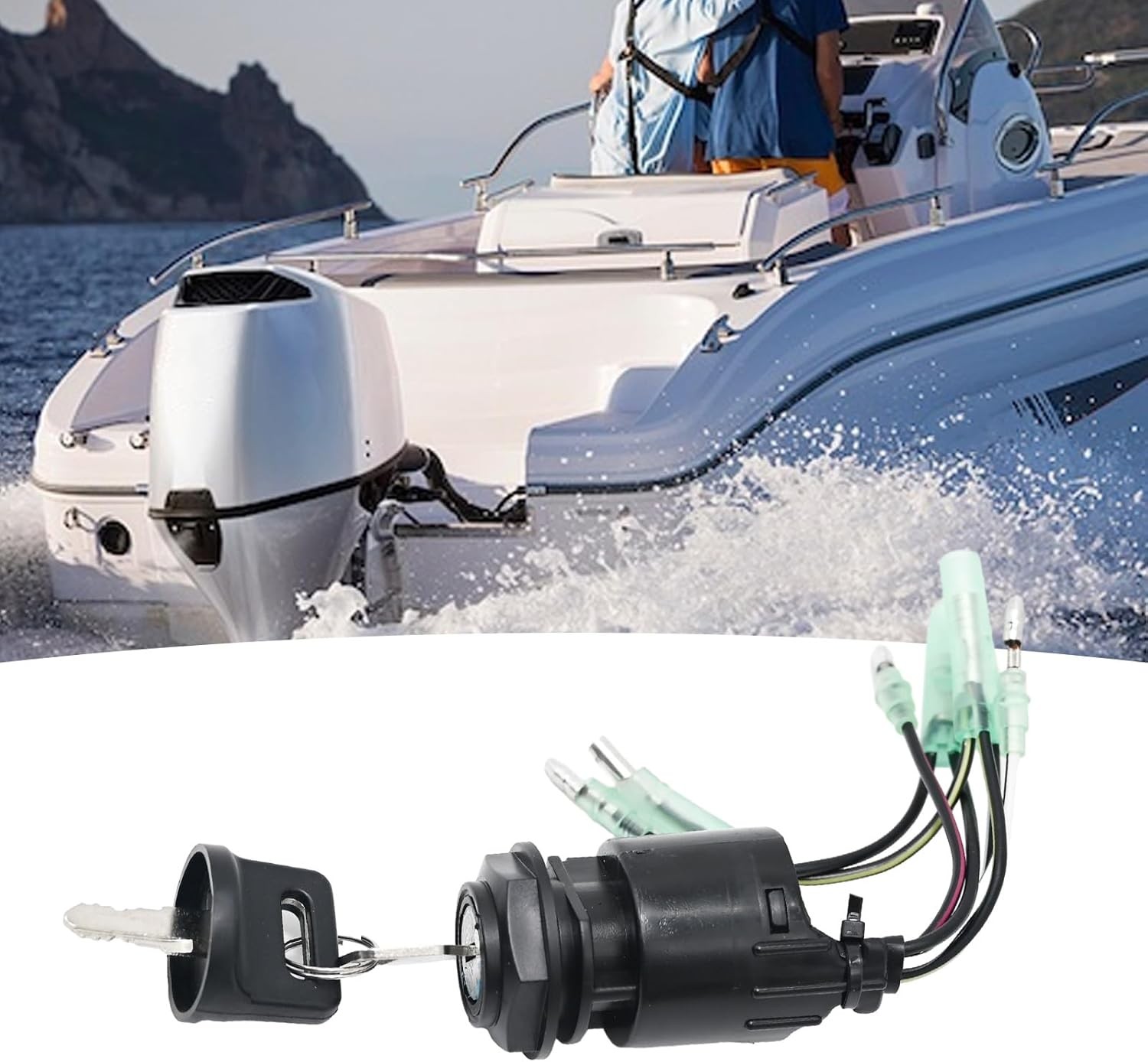 35100ZV5013 Boat Engine Starter Ignition Switch and Key, Outboard Motor Remote