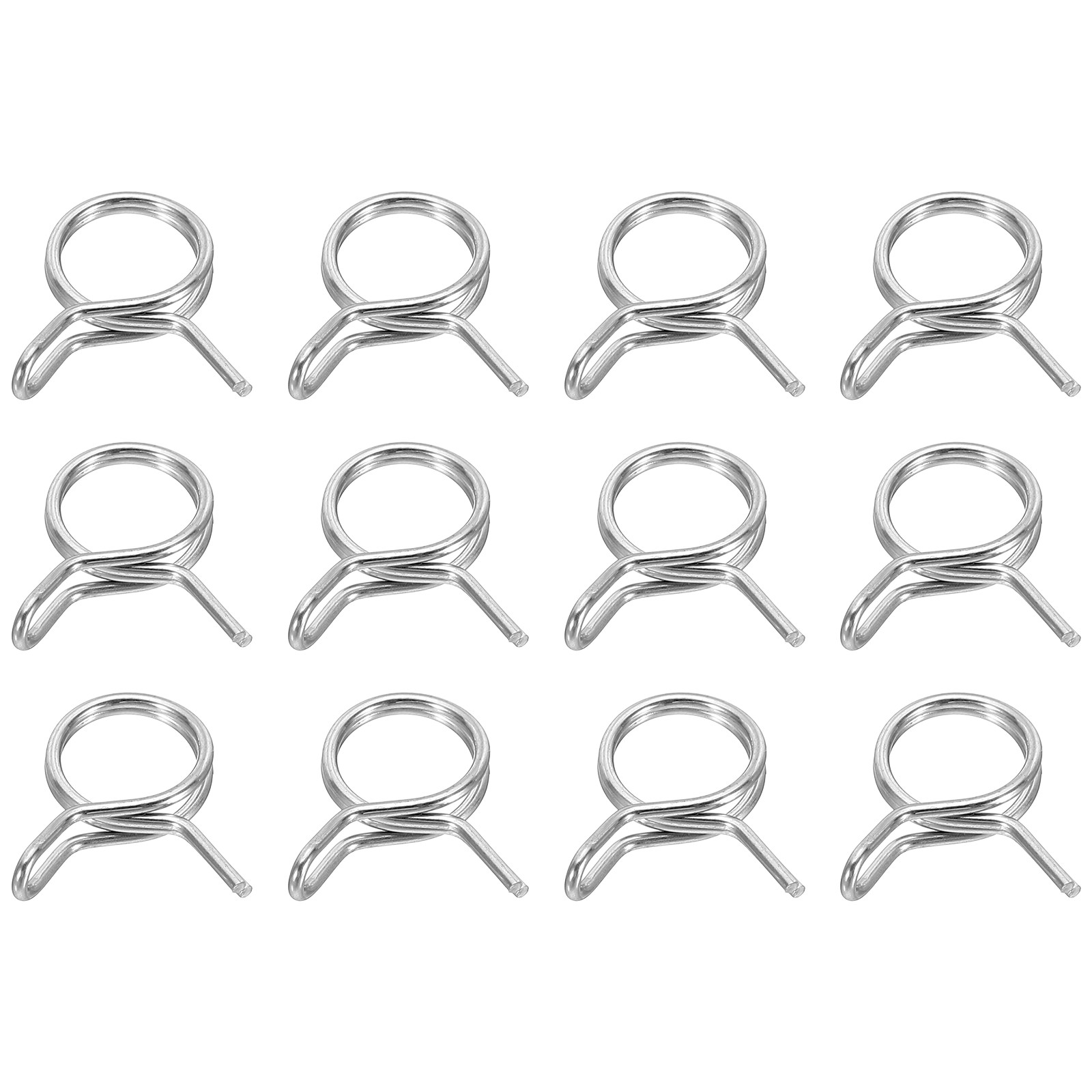 12Pcs 8.5mm ID 8.5-10.3mm OD Double Wire Spring Hose Clamp Spring Clips Clamps