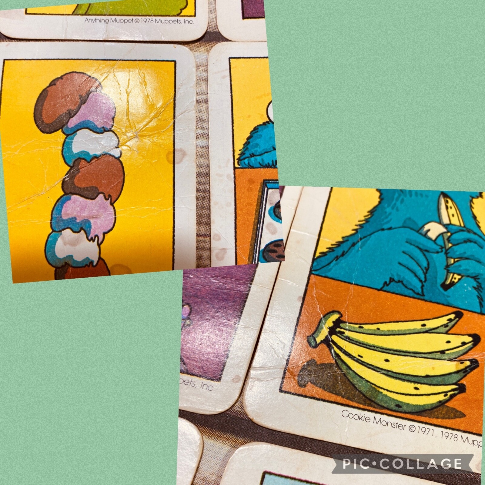 Vtg Game 1978 Cards Muppets Counting Nostalgic Playtime Cookie Monster Henson j