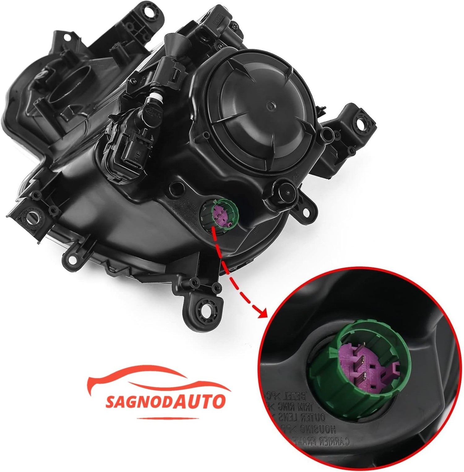 Headlight compatible with 2014-2018 Jeep Cherokee Right Passenger Side