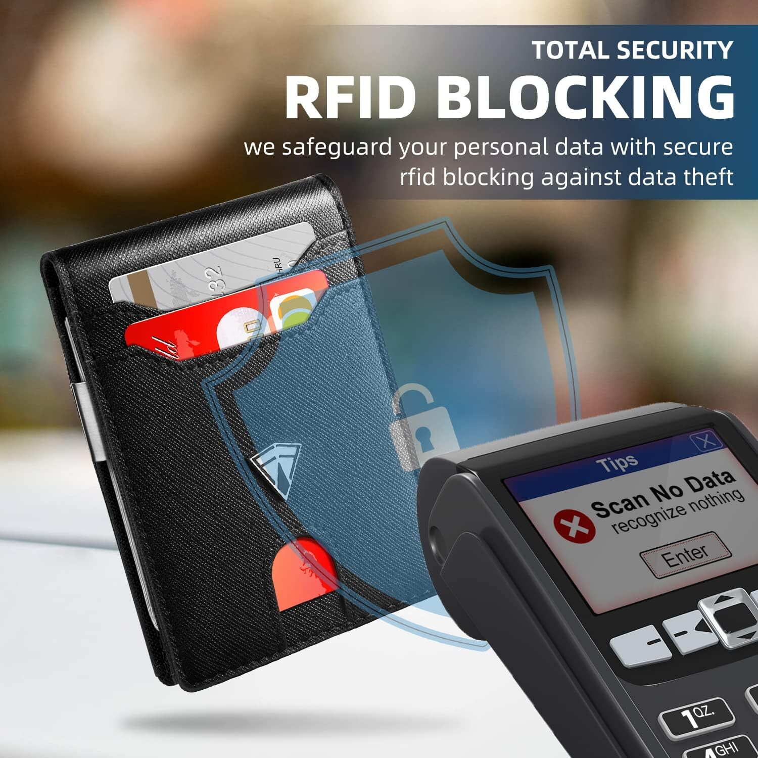 Slim Minimalist Front Pocket RFID Blocking Leather Wallets for Men and Women |