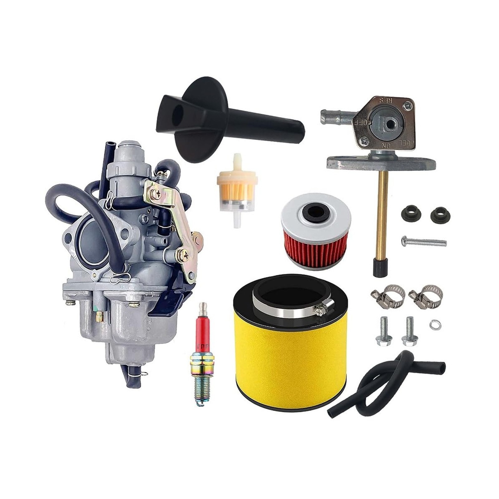 Carburetor w/ Fuel Tank Petcock Valve Set, Fit For Honda TRX250 Recon 250 ATV