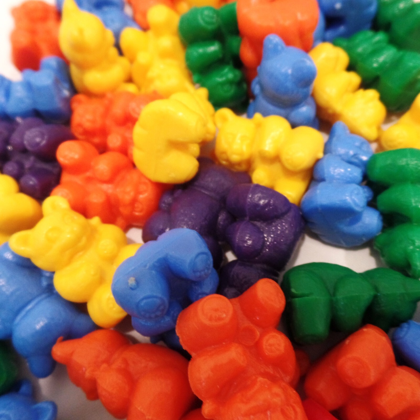 2 sets Rainbow Colored Counting Bears w/cups plates tongs teacher homeschool