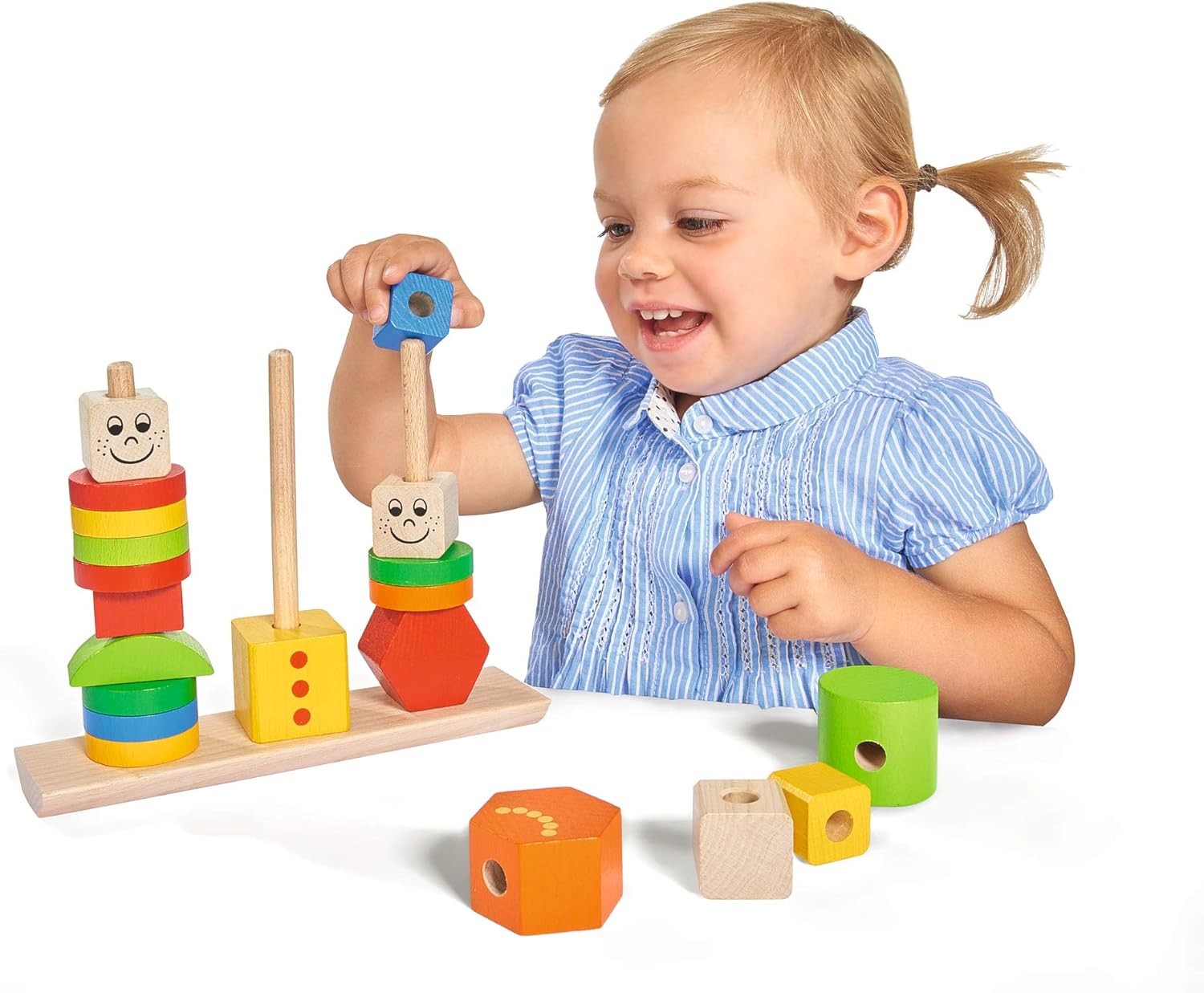 Eichhorn Wooden Figures Jigsaw Puzzle, 20 Pieces, 3 Pegs with Plug-In Pieces, Be