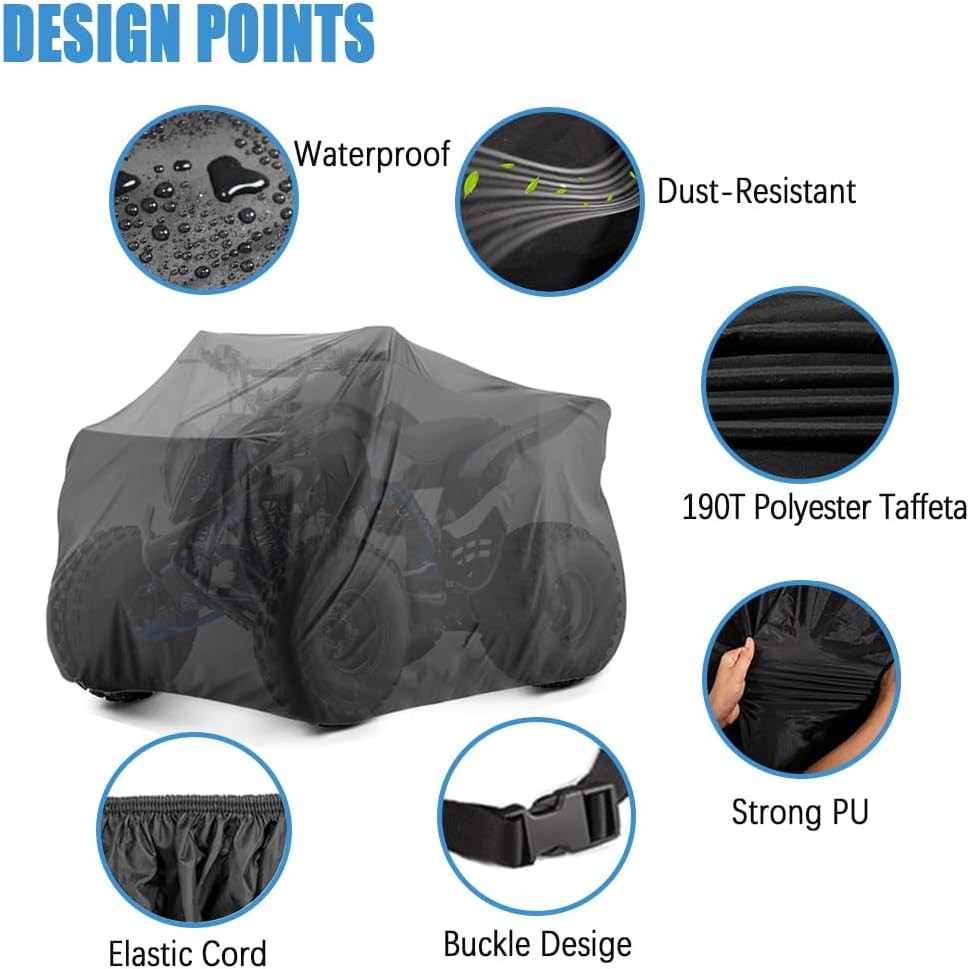 Heavy Duty Waterproof ATV Storage Cover for 4 Wheeler