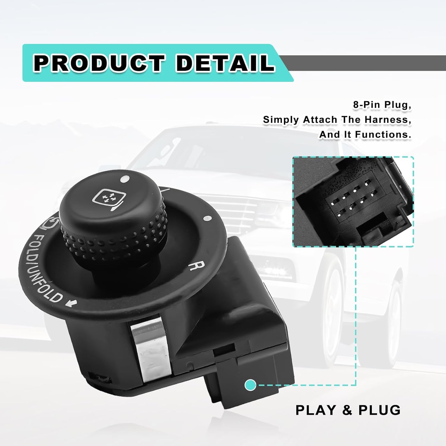 Front Driver Side Power Mirror Control Switch Compatible 05-14 Ford F150,08-16 F