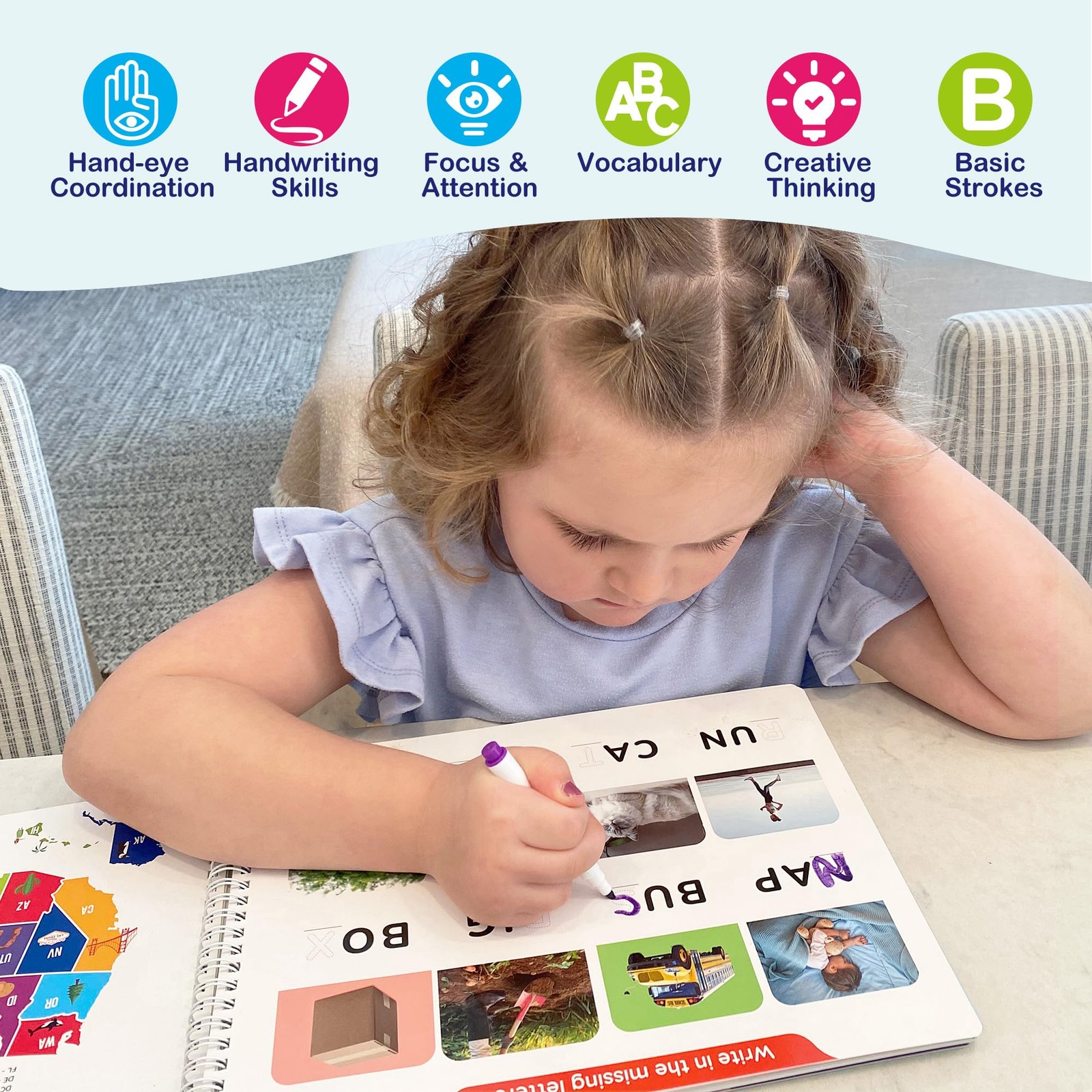 Preschool Learning Activities, 52 Pages, Tracing Books for Ages 3-5, Kinderga…