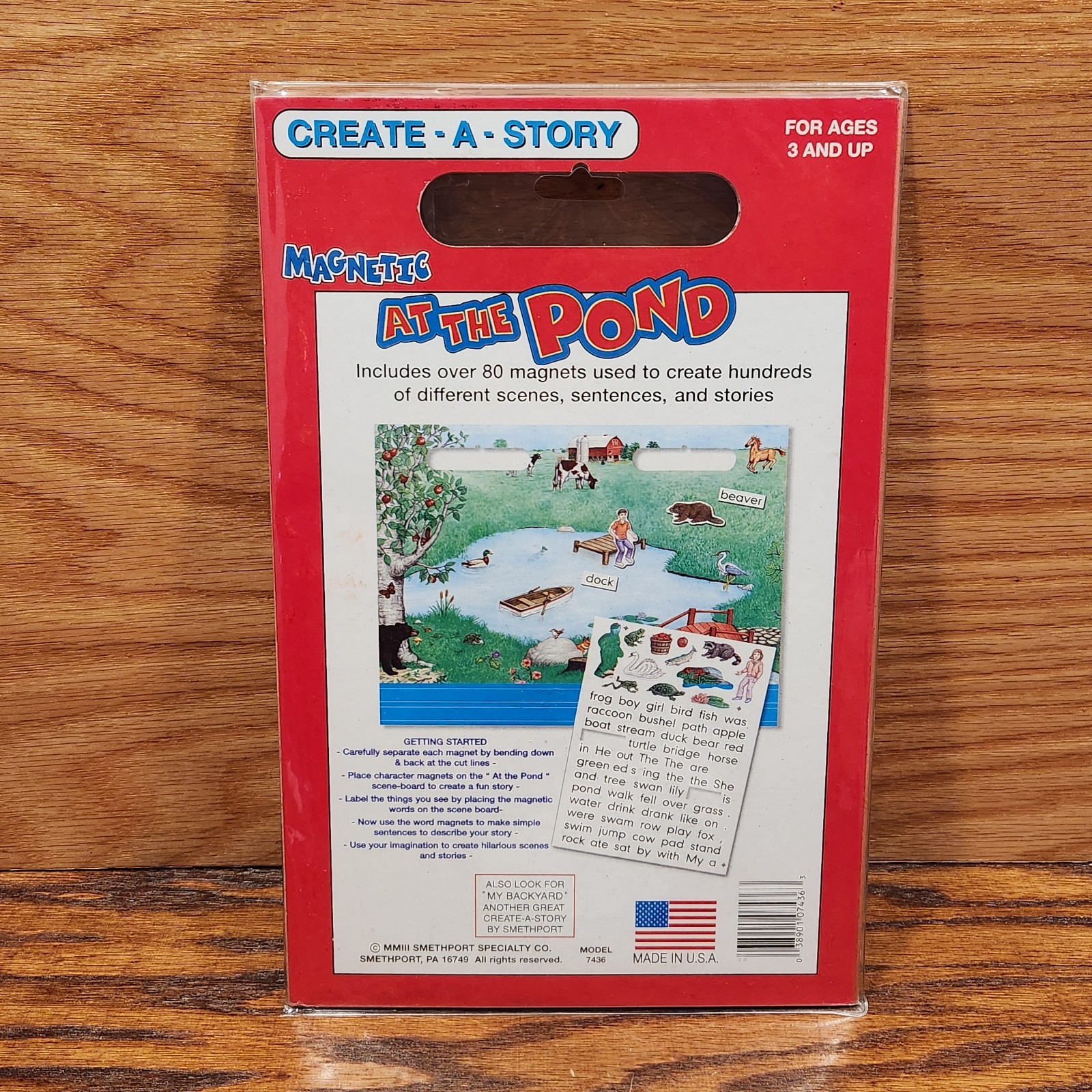 Vintage Create A Story Scene Magnetic At The Pond Kids Travel Play Toy Mat 7436